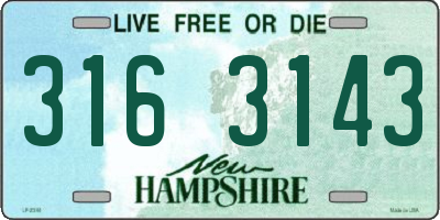 NH license plate 3163143