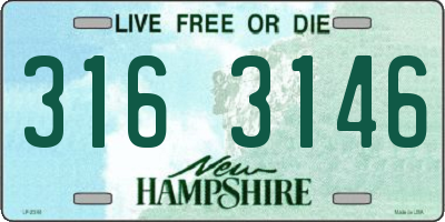 NH license plate 3163146