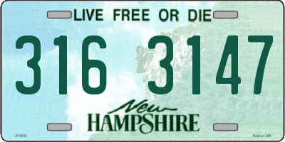 NH license plate 3163147