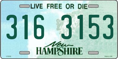 NH license plate 3163153