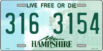 NH license plate 3163154