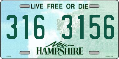 NH license plate 3163156