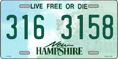 NH license plate 3163158
