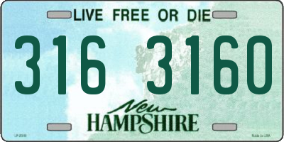 NH license plate 3163160