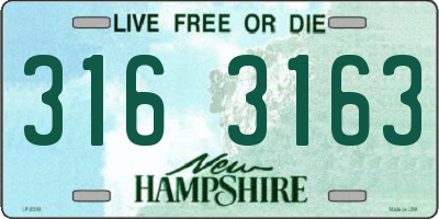 NH license plate 3163163