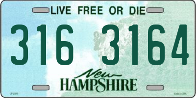 NH license plate 3163164