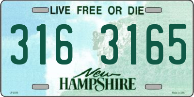 NH license plate 3163165