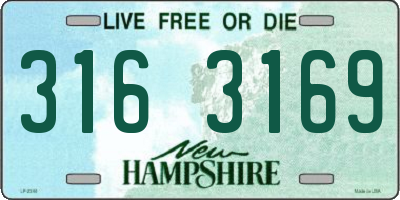 NH license plate 3163169