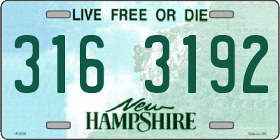 NH license plate 3163192