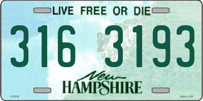 NH license plate 3163193
