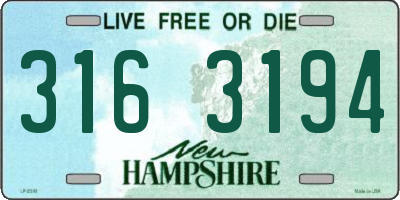 NH license plate 3163194