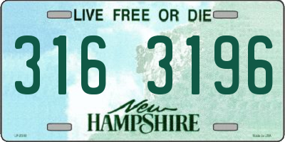 NH license plate 3163196