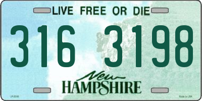 NH license plate 3163198
