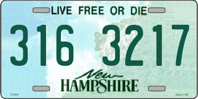 NH license plate 3163217