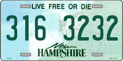 NH license plate 3163232