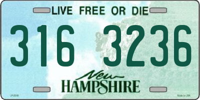 NH license plate 3163236