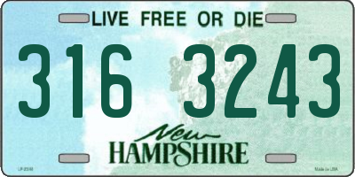 NH license plate 3163243