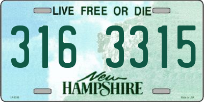 NH license plate 3163315