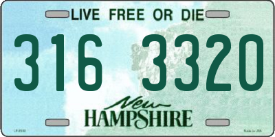 NH license plate 3163320