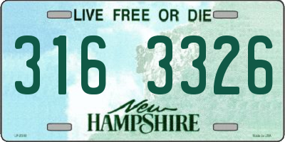 NH license plate 3163326