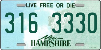 NH license plate 3163330