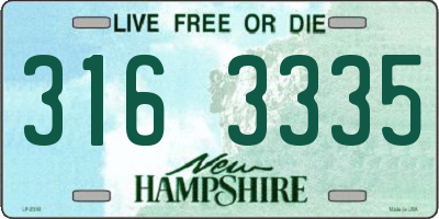 NH license plate 3163335