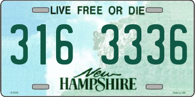 NH license plate 3163336