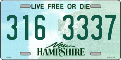 NH license plate 3163337