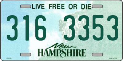 NH license plate 3163353