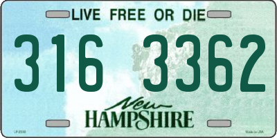 NH license plate 3163362