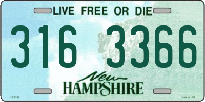 NH license plate 3163366