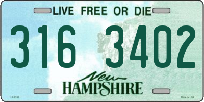 NH license plate 3163402