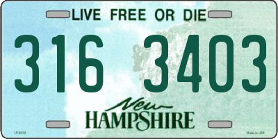 NH license plate 3163403