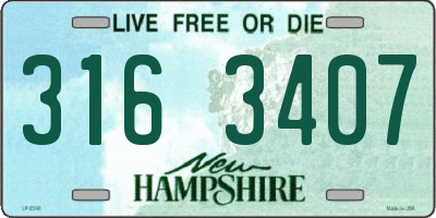 NH license plate 3163407