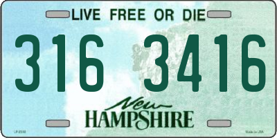 NH license plate 3163416