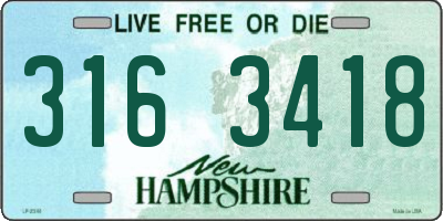 NH license plate 3163418