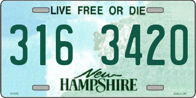 NH license plate 3163420