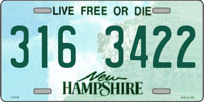 NH license plate 3163422