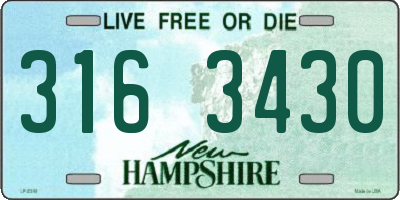 NH license plate 3163430