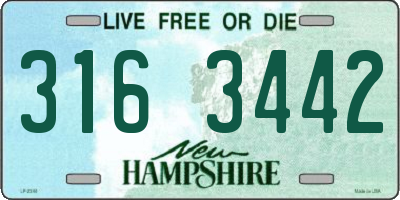 NH license plate 3163442