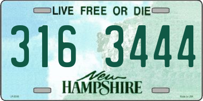 NH license plate 3163444