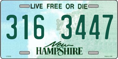 NH license plate 3163447