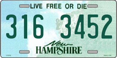 NH license plate 3163452