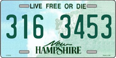 NH license plate 3163453