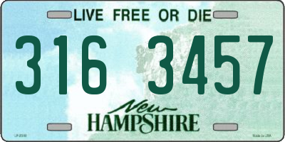 NH license plate 3163457