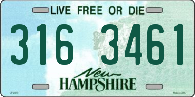 NH license plate 3163461