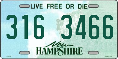NH license plate 3163466