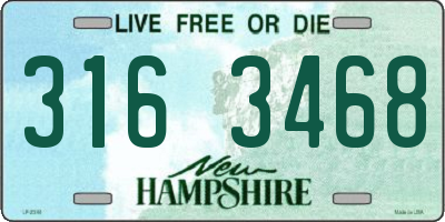 NH license plate 3163468