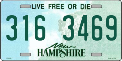 NH license plate 3163469