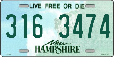 NH license plate 3163474
